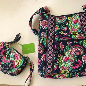 New Vera Bradley bag and wristlet "petal paisley"